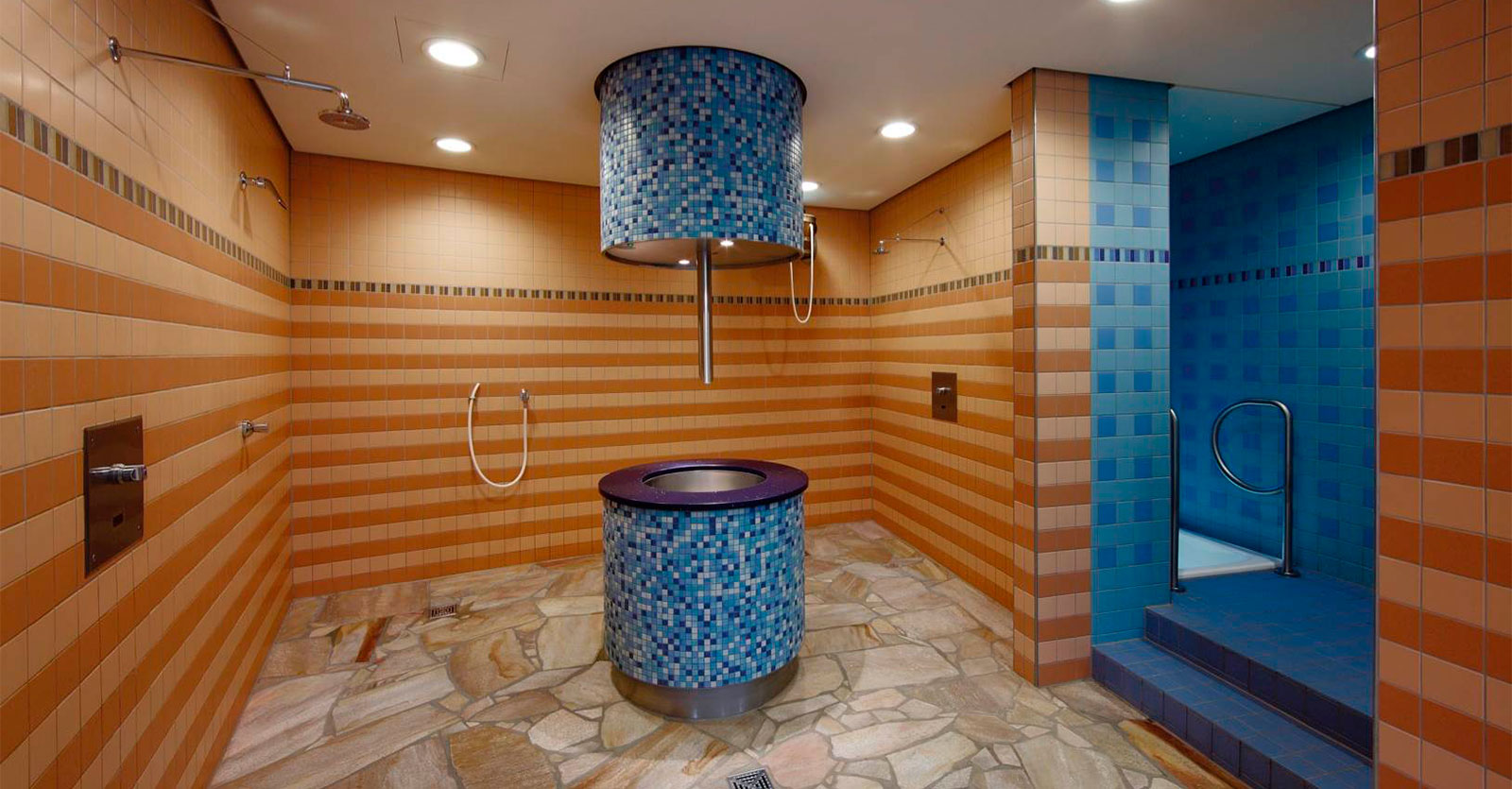 Bazenska keramika i okoliš | Sauna construction at the SeilerSeeBad, Iserlohn, Njemačka | MODENA Keramital